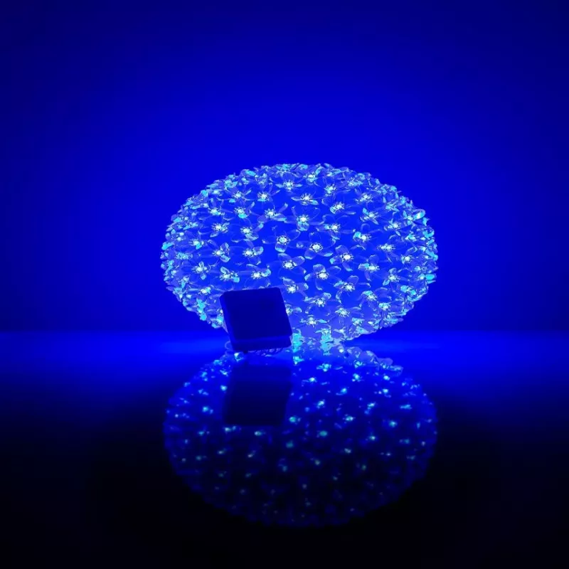 iLike Bumba ar puķēm 465 200LED D-20cm Blue Dekorative LED-Lichtkugel mit Blumen