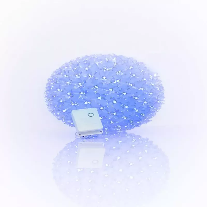 iLike Bumba ar puķēm 465 200LED D-20cm Blue Dekorative LED-Lichtkugel mit Blumen