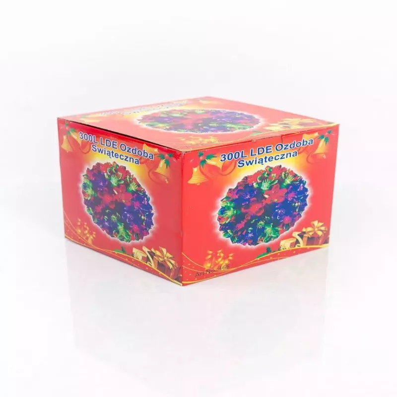 iLike Dekorative LED-Lichtkugel mit Blumen 300 LEDs Blau 25 cm