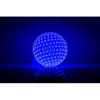 iLike Dekorative LED-Lichtkugel mit Blumen 300 LEDs Blau 25 cm