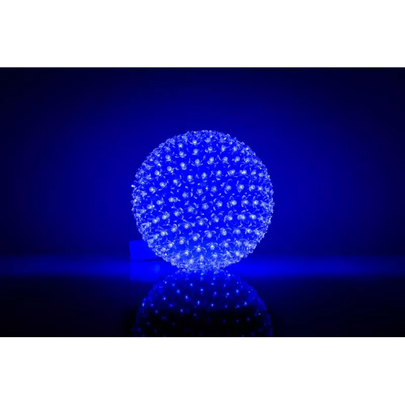 iLike Dekorative LED-Lichtkugel mit Blumen 300 LEDs Blau 25 cm