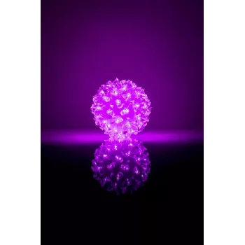 LED-Dekokugel mit Blumenmuster 50 LEDs 11 cm Lila