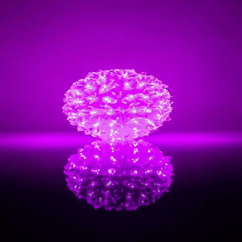 iLike Bumba ar puķēm RS-214 80LED D-13cm Purple Dekorative LED-Leuchte