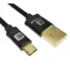 Evelatus Datenkabel Micro USB EDC02 Dual Side Gold Plated Connectors Schwarz