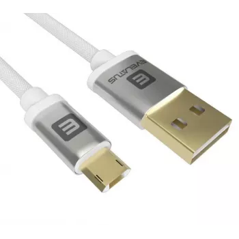 Evelatus Universal-Datenkabel Micro USB EDC02 Dual Side Gold Plated Connectors White