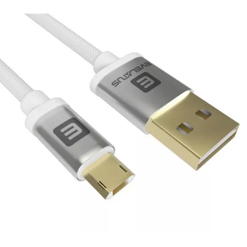 Evelatus Universal-Datenkabel Micro USB EDC02 Dual Side Gold Plated Connectors White
