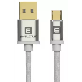 Evelatus Universal-Datenkabel Micro USB EDC02 Dual Side Gold Plated Connectors White