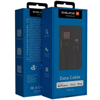 Evelatus Universal MFI-Datenkabel 1m MFI02 Schwarz