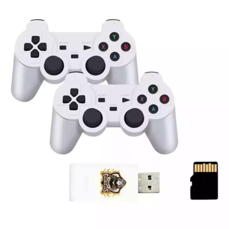 GameBox HY00 64bit Retro 20K Game 4K HDMI Stick Console / Android Box mit 2x Wireless Controllern Weiß