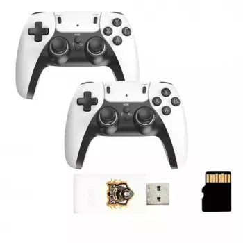 GameBox HY01 64-bit Retro 20K Game 4K HDMI Stick Console / Android Box mit 2 kabellosen Controllern Weiß