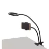 Elight TF Desk Clip Live Stream Selfie 11cm Ring LED Light mit 30cm flexiblem Schlauch und Telefonhalter, Schwarz