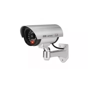 iWear IR1 Dummy CCTV Security Camera mit blinkendem rotem Licht, 2x AA-Batterie, Silber