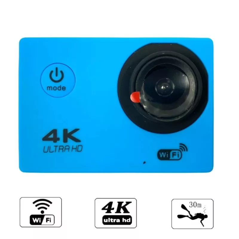 iWear K1 Ultra HD 4K 16Mpix Wi-Fi Sport Camera mit 2 Zoll LCD-Fernbedienung & 8x Befestigungsset