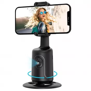 iWear P01 Auto Face 360° Tracking Selfie-Stick-Stativ mit Smartphone-Halterung Schwarz