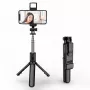 Elight S3L 3in1 LED-Licht Selfie-Stick & Video-Webcall-Stativstativ bis 68 cm mit Auslöser Schwarz