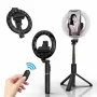 Elight L07 Professioneller Selfie-Stick (max. 90 cm) mit Ring-LED-Licht, Stativ, Bluetooth-Auslöser
