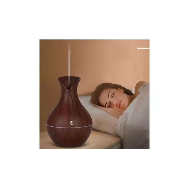 IVY D2 3-in-1 Aroma Diffuser - Luftbefeuchter - 1,5W Nachtlicht USB-Lampe 11cm / 300ml Dark Wood
