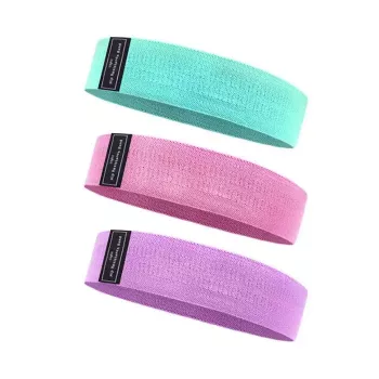 iLike Sport Polyester Resistance Bands für Fitness & Gym 3 Stück 8 cm breit - 33 cm / 38 cm / 43 cm