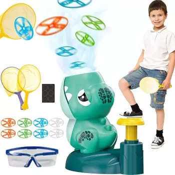 Kiddyz KT1 Dino Flying Disc Catapult Launcher Toy mit 2 Raketen