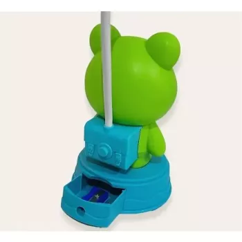 Kiddyz NL1 Space Froggy Kinder-Nachtlicht-Schreibtischlampe (20x10cm) mit USB-Stromversorgung und Anspitzer Grün