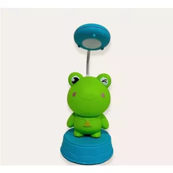 Kiddyz NL1 Space Froggy Kinder-Nachtlicht-Schreibtischlampe (20x10cm) mit USB-Stromversorgung und Anspitzer Grün