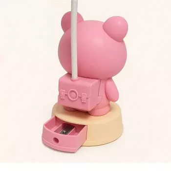 Kiddyz NL2 Space Froggy Kinder Nachtlicht Schreibtischlampe (20x10cm) mit USB-Stromversorgung und Bleistiftspitzer Rosa