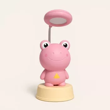 Kiddyz NL2 Space Froggy Kinder Nachtlicht Schreibtischlampe (20x10cm) mit USB-Stromversorgung und Bleistiftspitzer Rosa