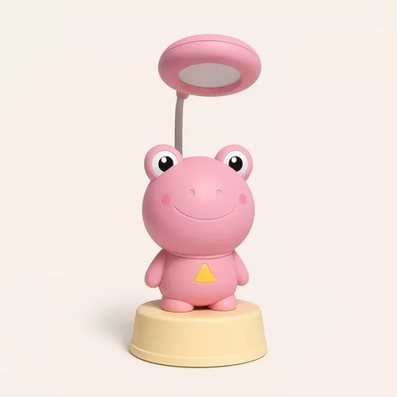 Kiddyz NL2 Space Froggy Kinder Nachtlicht Schreibtischlampe (20x10cm) mit USB-Stromversorgung und Bleistiftspitzer Rosa