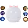 Kiddyz WH-16E Dream Projection Night Lamp (12x12x12 cm) mit 6 Motivfolien, USB-C wiederaufladbar, Weiß