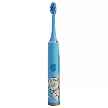 Kiddyz T1 Elektrische Schallzahnbürste für Kinder 3-12 Jahre, USB-wiederaufladbar, 2 Bürstenköpfe, Blau