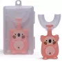 Kiddyz U1 Elektrische Zahnbürste für Kinder 2-6 Jahre, U-förmige weiche Silikonborsten, Staubschutzetui, Pink
