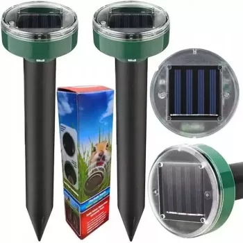 iLike Gardenera Solar Ultraschall-Maulwurf- und Nagetiervertreiber 22,5x6,3 cm Set mit 2 Stück für Garten und Rasen