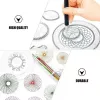 iLike 28-teiliges Spiral-Zeichenlineal-Set inkl. Zahnräder, Stifte, A4-Papier, Anleitung, ABS-Kunststoff