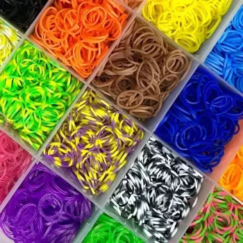 Kiddyz 4400-teiliges Armband-Herstellungs-Set mit Gummibändern, Haken, Clips und Charms, organisierte Aufbewahrungsbox, mehrfarbig
