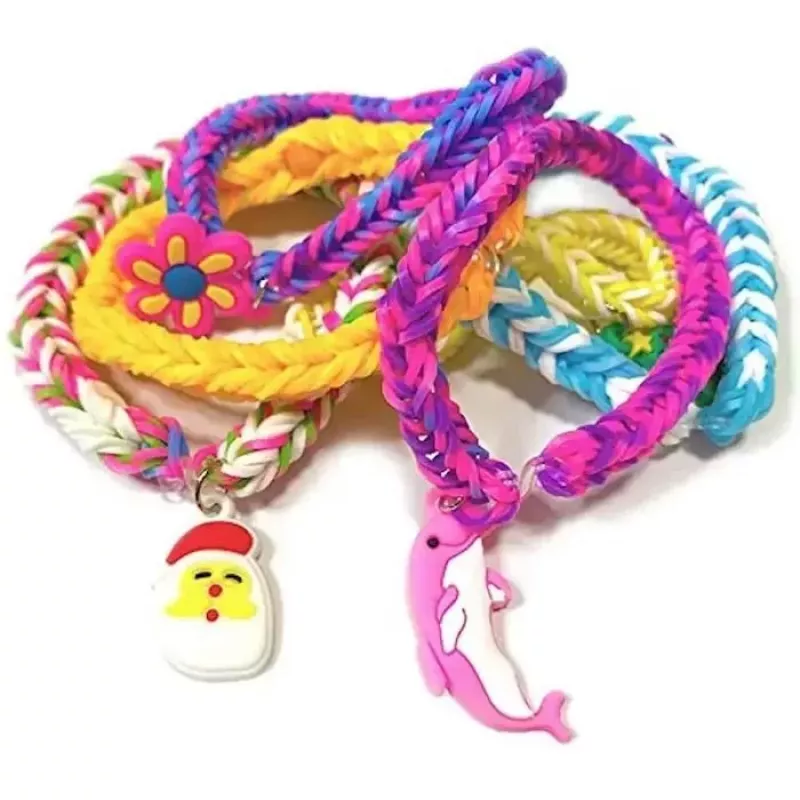 Kiddyz 4400-teiliges Armband-Herstellungs-Set mit Gummibändern, Haken, Clips und Charms, organisierte Aufbewahrungsbox, mehrfarbig