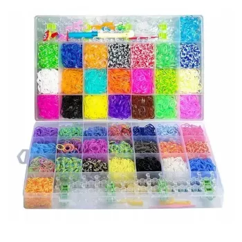 Kiddyz 4400-teiliges Armband-Herstellungs-Set mit Gummibändern, Haken, Clips und Charms, organisierte Aufbewahrungsbox, mehrfarbig
