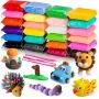 Kiddyz 24-teiliges Modelliermasse-Set, weiche, lufttrocknende, ungiftige, kreative DIY-Spielzeug, mehrfarbig