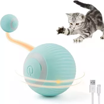 iLike iBL Interaktives Haustierspielzeug Rollball 4,3 cm mit automatischer Bewegung / Nacht-LED USB-C wiederaufladbar