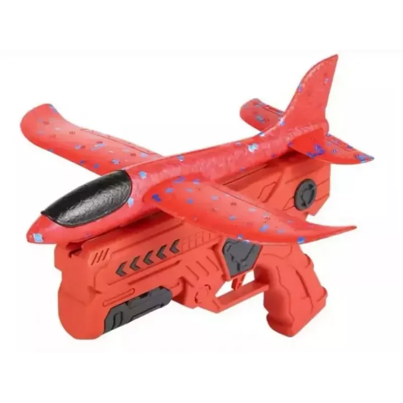 Kiddyz Styrofoam Airplane Gun Launcher mit Segelflugzeug, langlebiges leichtes Spielzeug