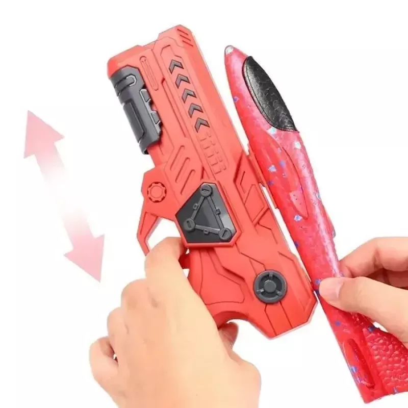 Kiddyz Styrofoam Airplane Gun Launcher mit Segelflugzeug, langlebiges leichtes Spielzeug