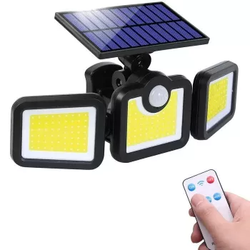 Elight Solar Sensor Wall Light 3in1 LS6 mit Bewegungsmelder, Fernbedienung & kabelgebundenem Solarpanel Schwarz