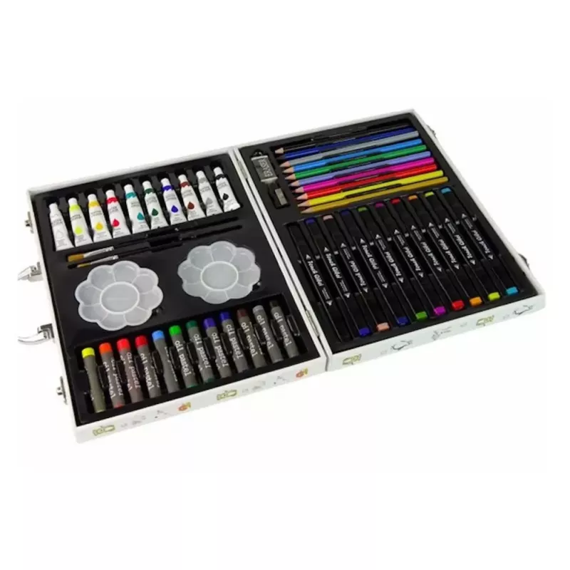 iLike Stationery Art Set für Kinder 68-teilig Marker Buntstifte Bleistifte und Zubehör Multicolor