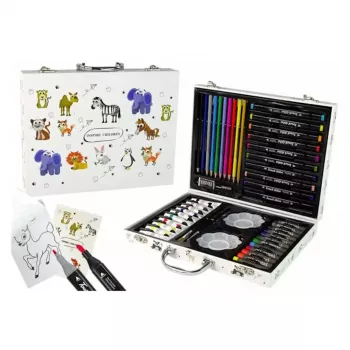 iLike Stationery Art Set für Kinder 68-teilig Marker Buntstifte Bleistifte und Zubehör Multicolor