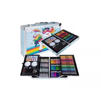 iLike Stationery Art Set for Kids 145pcs Creative Drawing Kit Blue Case Kiddyz KIDD-ART-145B-BL