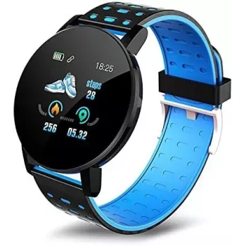 iWear Smart Band 119s Plus Fitness Tracker Herzfrequenz- & Schlafmonitor Schwarz Weiß