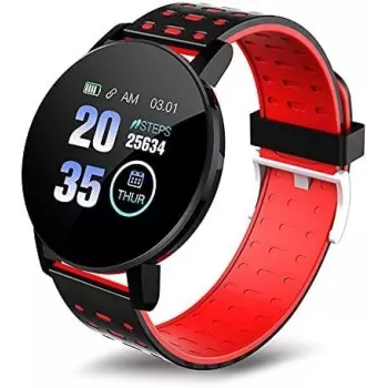 iWear Smart Band 119s Plus Fitness Tracker Herzfrequenz- & Schlafmonitor Schwarz Rot