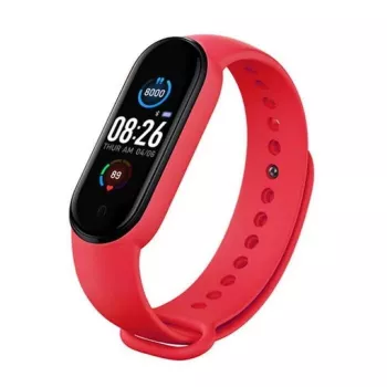iWear SM6 Smart Bracelet - Fitness Tracker IP67 mit HR & Blutdruck / Social / Schlafmonitor Rot