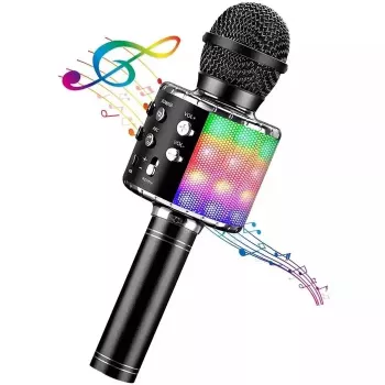 iWear M85 Karaoke-Mikrofon mit Lautsprecher, Bluetooth, Aufnahme, Micro SD, USB