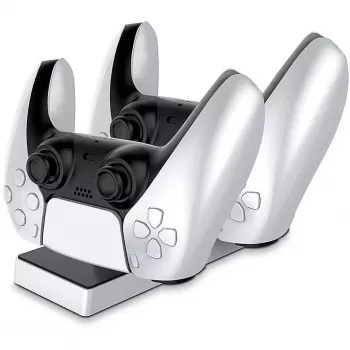 CP PS5 DualSense Dual Slot Charger Dock Stand für PlayStation 5 Controller mit USB-C Schwarz
