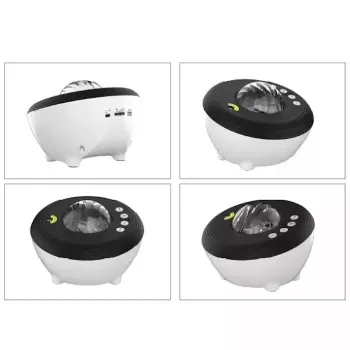 Elight J1 Aurora-Projektor mit Atmosphärengeräuschen & Bluetooth-Lautsprecher, Smart Wi-Fi Bluetooth App-Steuerung, Weiß
